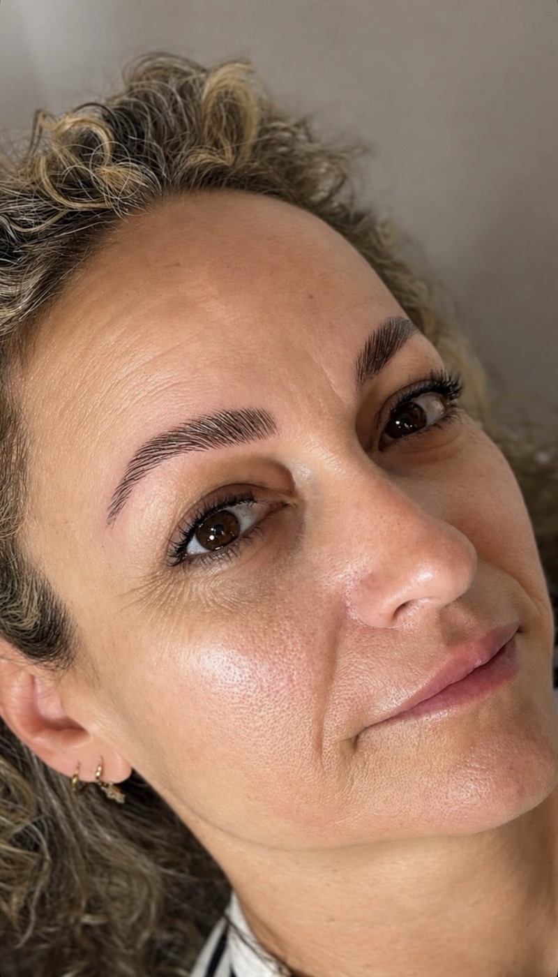 Laminado de cejas con tinte — acabado natural